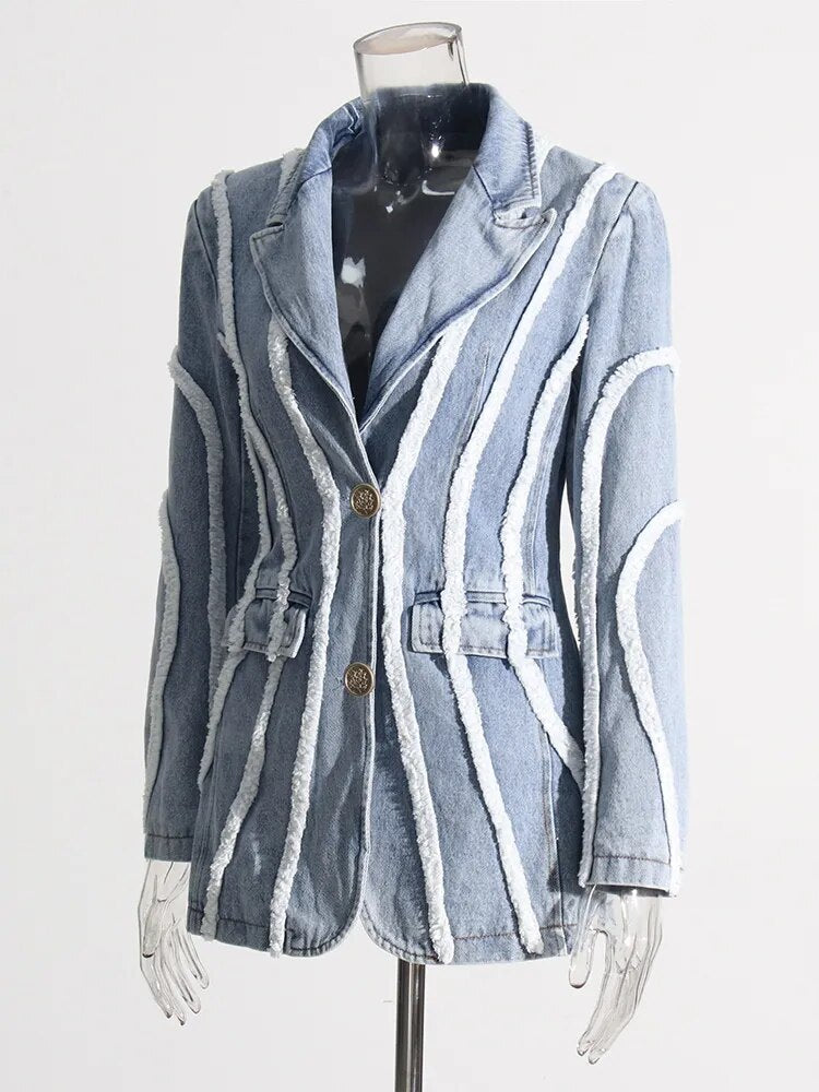 Patchwork Denim Blazer | Zalia Atelier