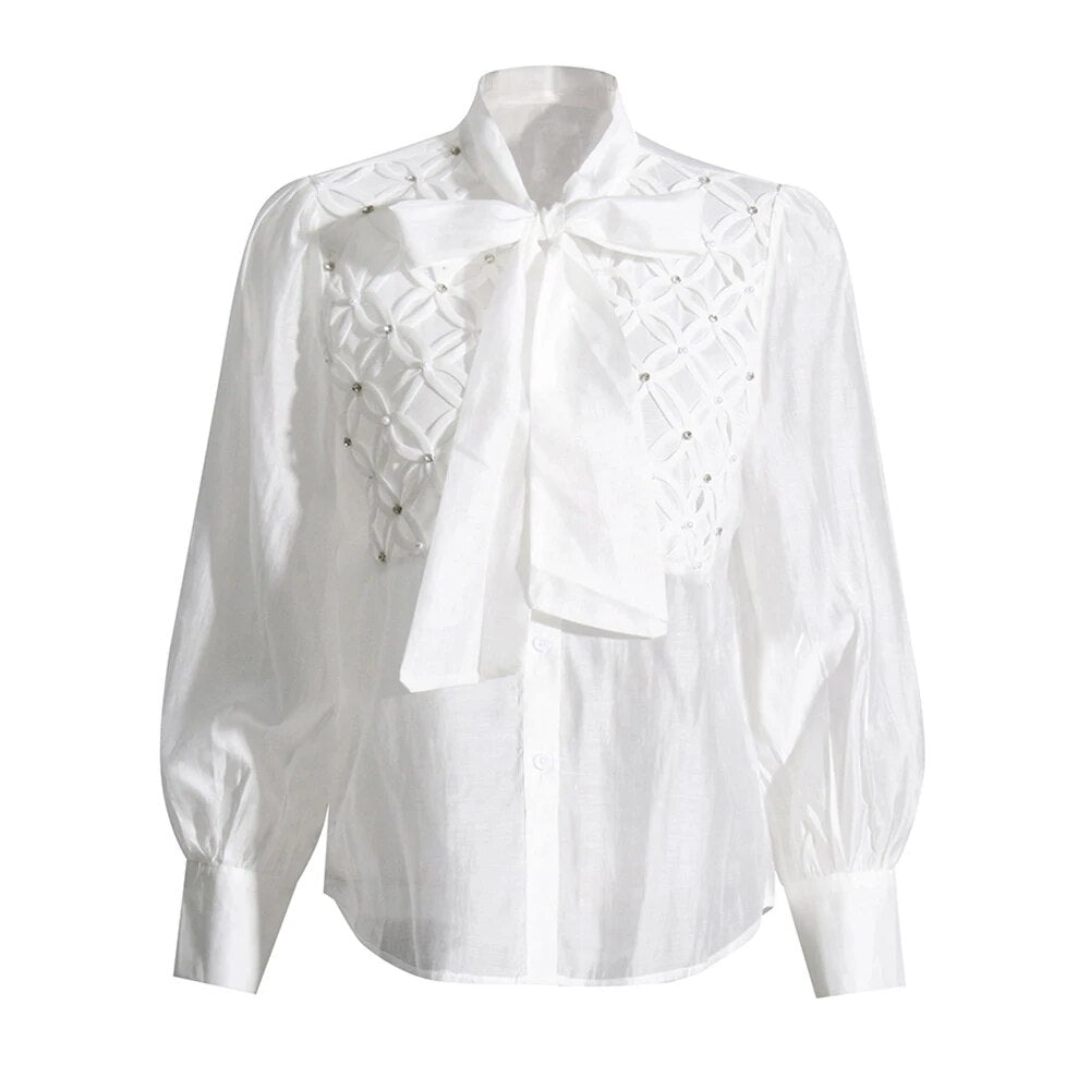 Bowknot Collar Blouse