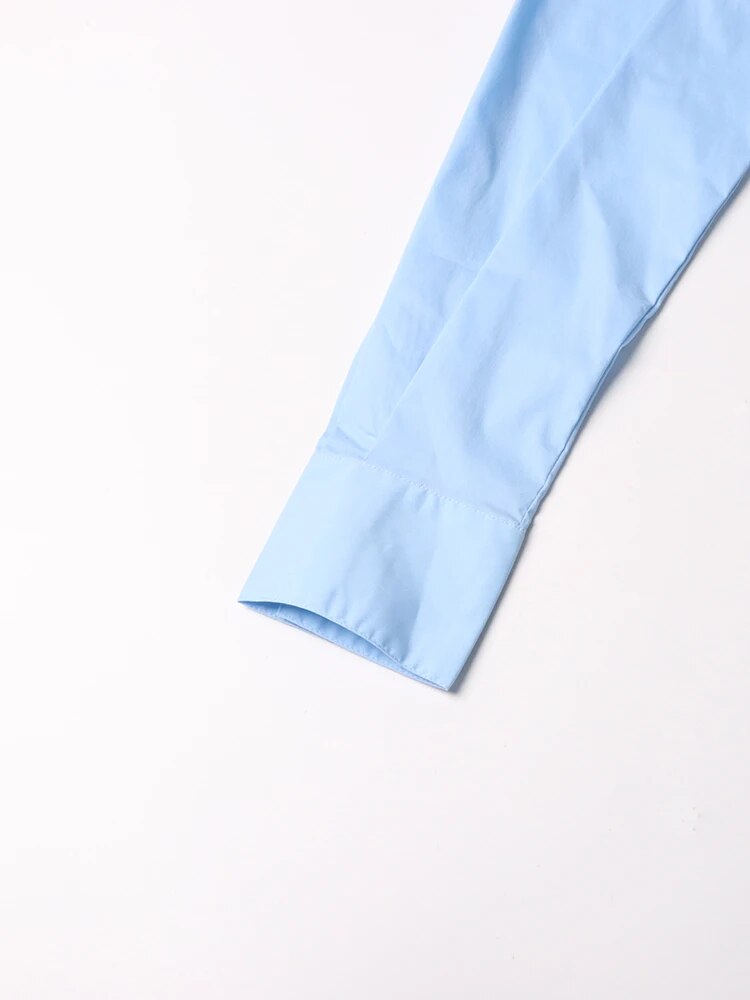 Light Blue Crop Shirt