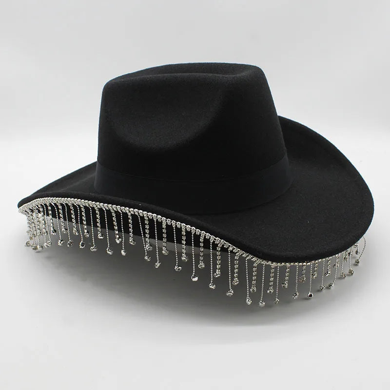 Rhinestone Fringe Hat