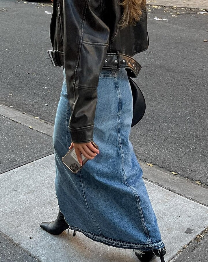 High Waist Denim Skirt