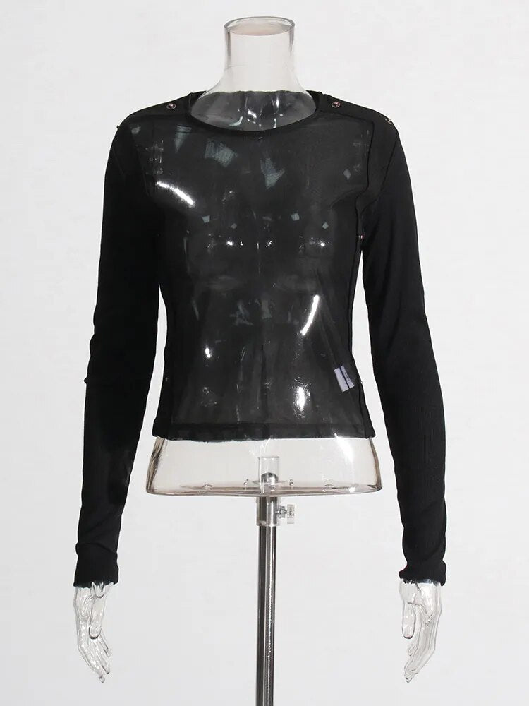 Black Long Sleeve Top with Removable Front | Zalia Atelier