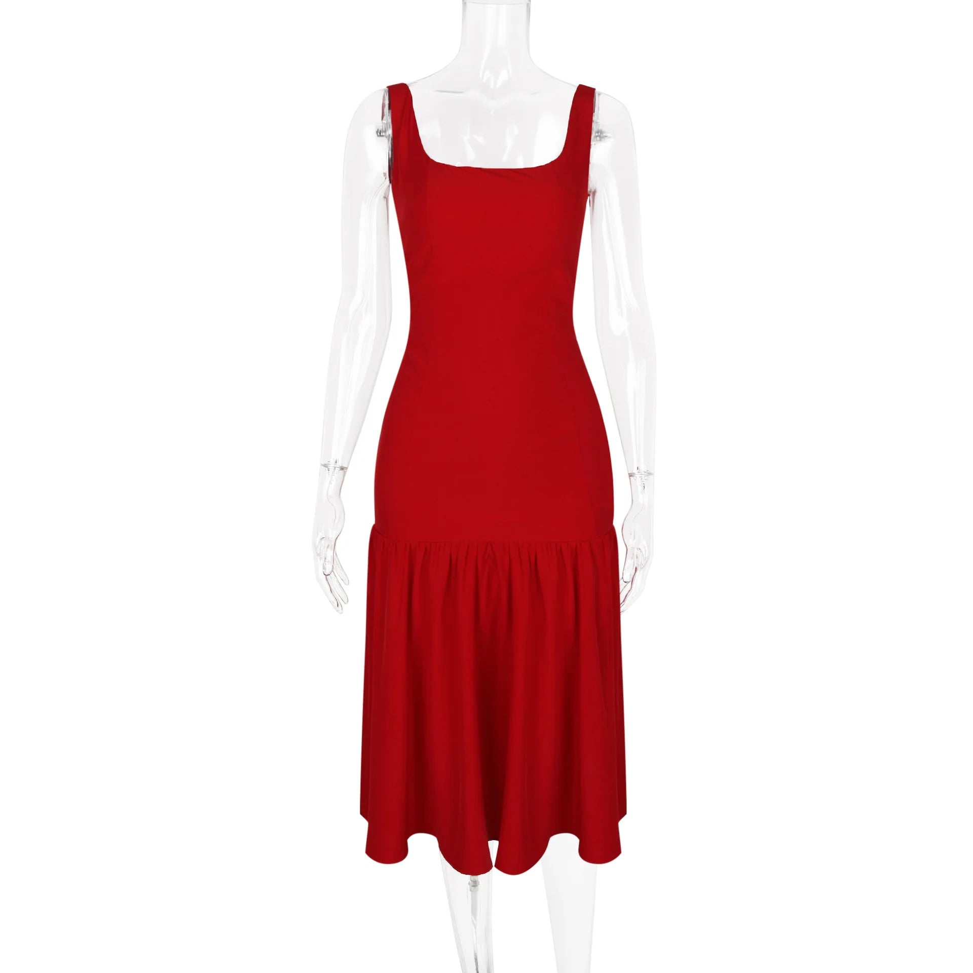 Red Drop Waist Dress