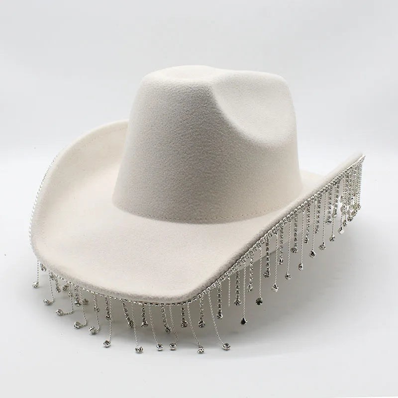 Rhinestone Fringe Hat