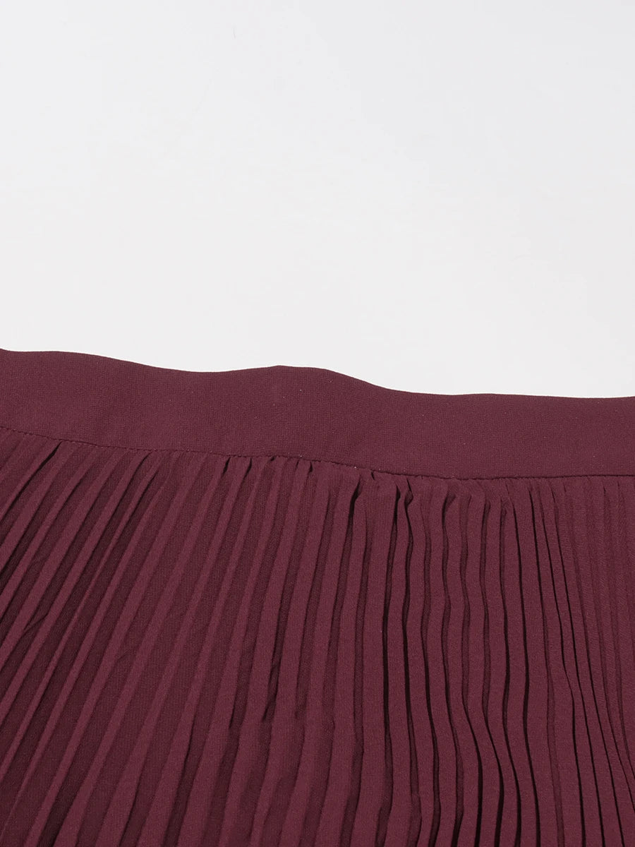 Burgundy Top and Skirt Set