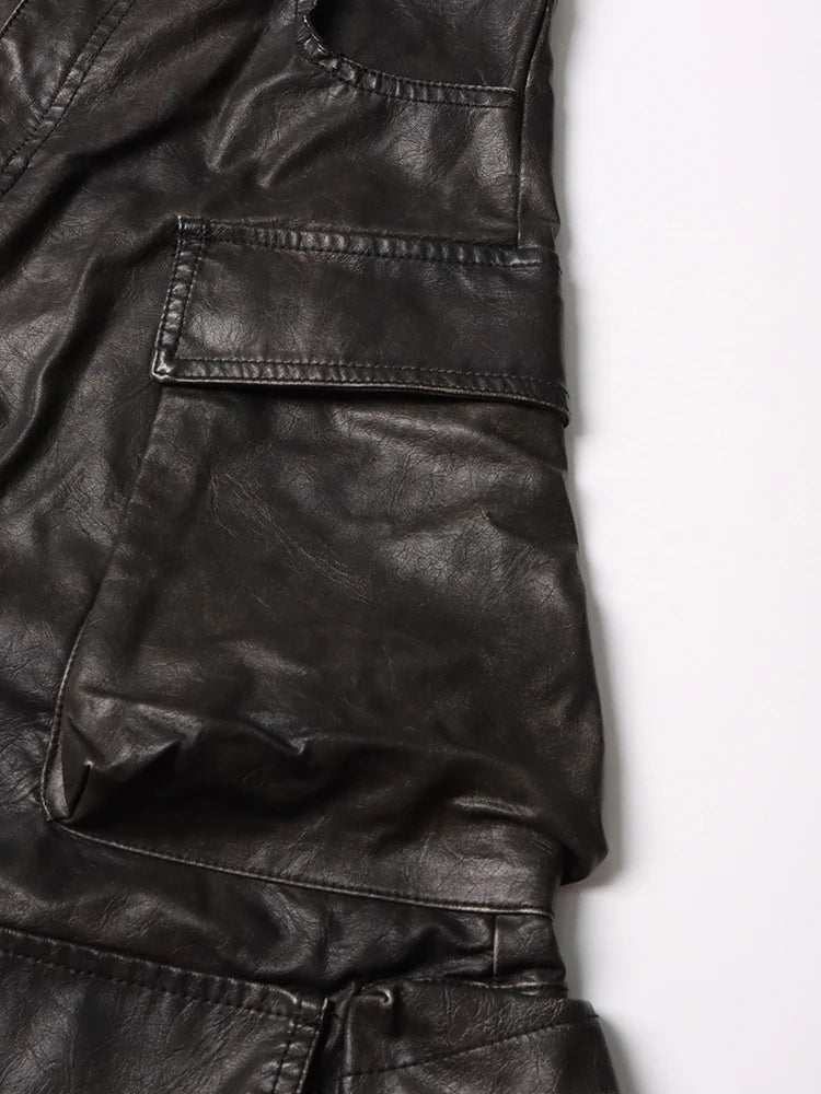 Leather Cargo Pants