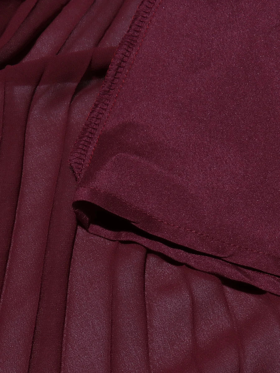 Burgundy Top and Skirt Set