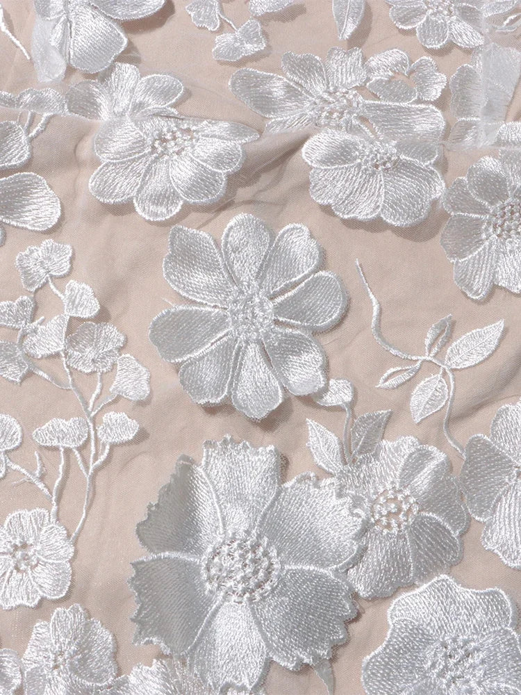 Floral Embroidery Mini Dress