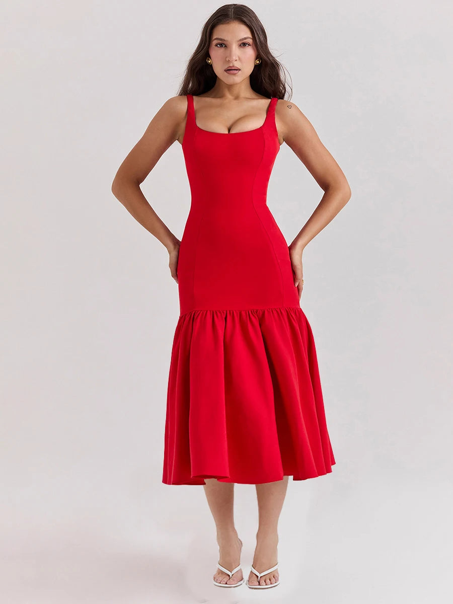 Red Drop Waist Dress