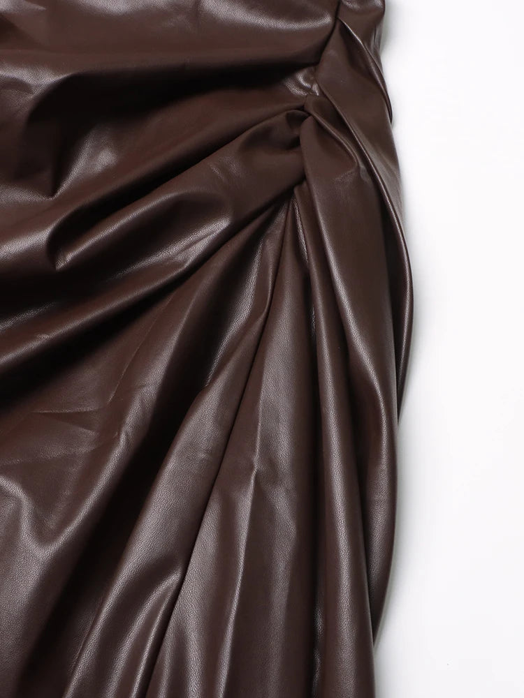 Strapless Leather Dress