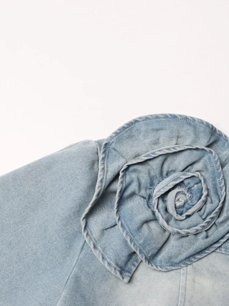 Denim Jacket | Floral Appliques