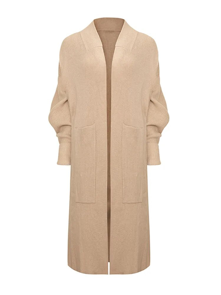 Light Khaki Long Cardigan of Chic Quality | Zalia Atelier