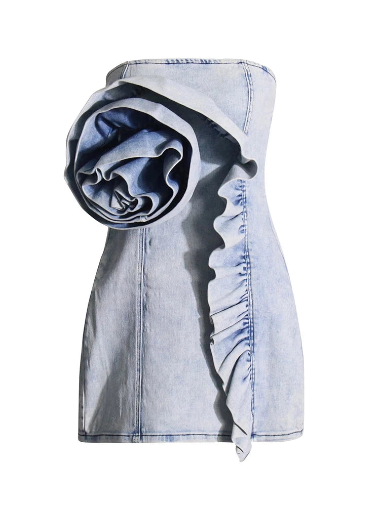 Appliques Denim Dress