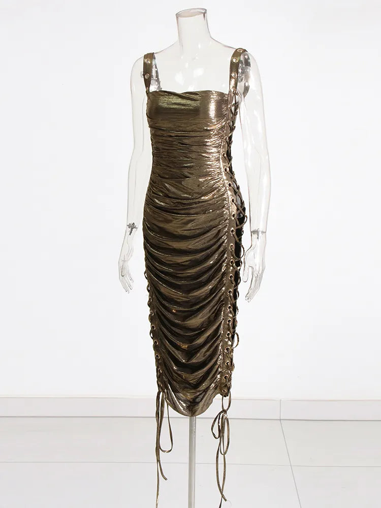 Zalia Atelier | Metallic Midi Dress