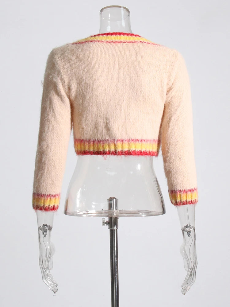 Zalia Atelier | Khaki Mohair Cropped Cardigan