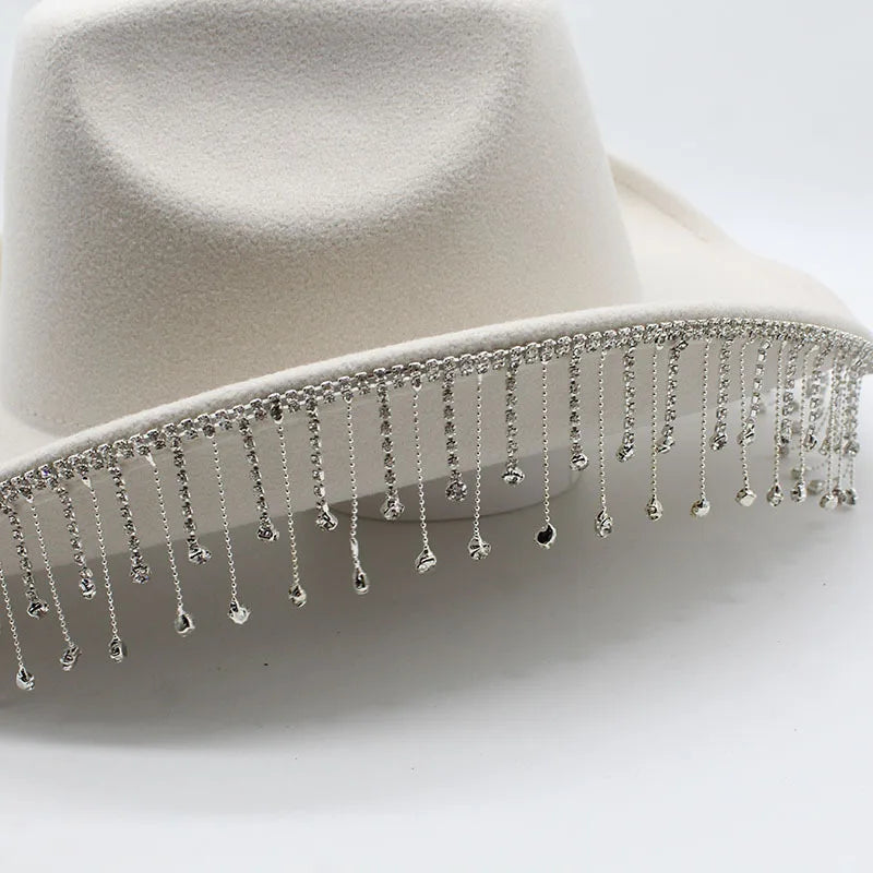 Rhinestone Fringe Hat