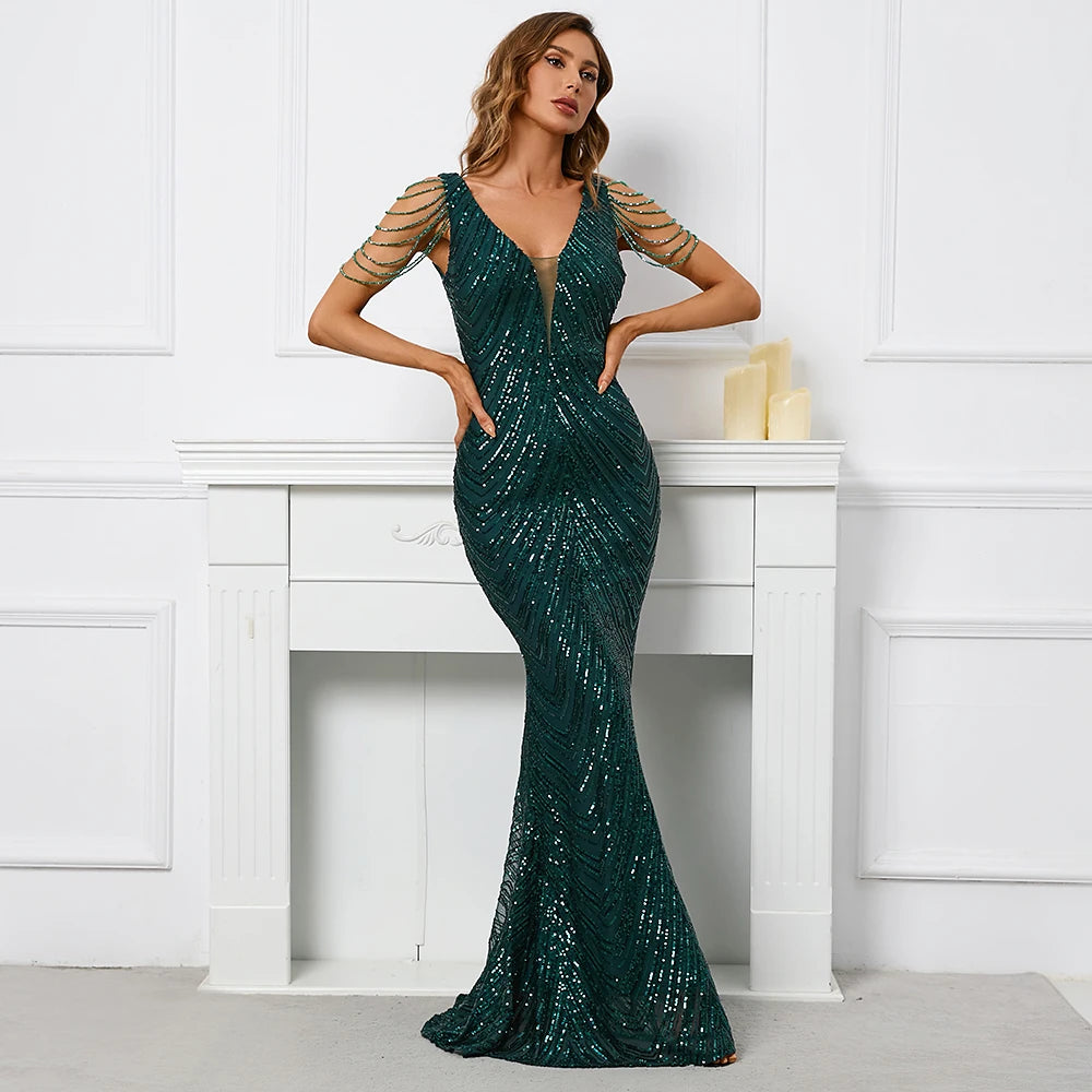 Bead and Sequins Gown