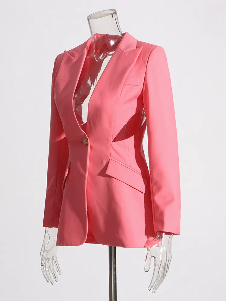 Pink cutout blazer