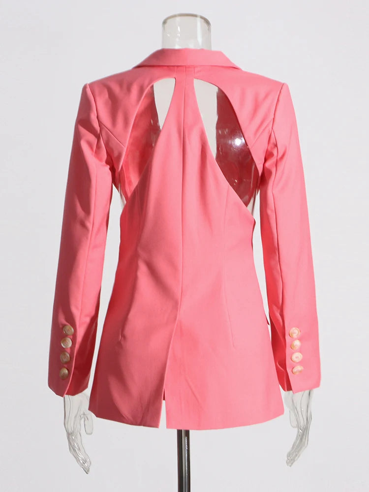 Pink cutout blazer