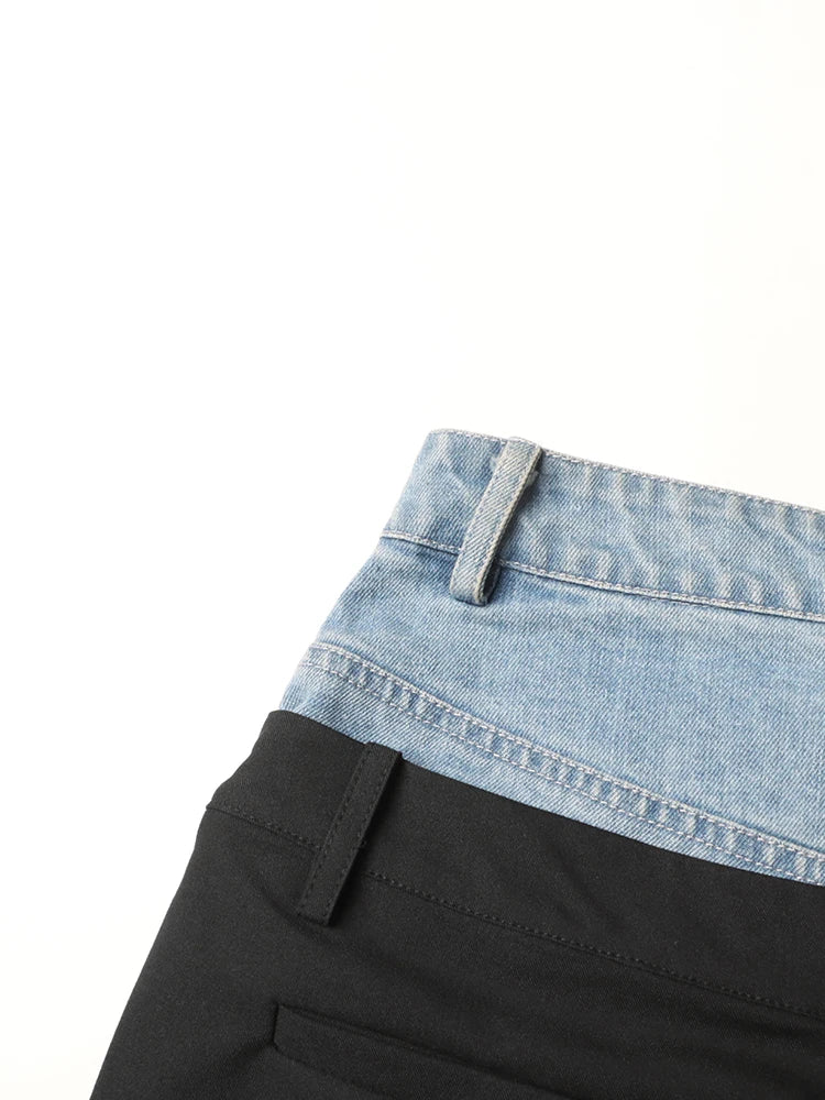 Patchwork Denim Pants