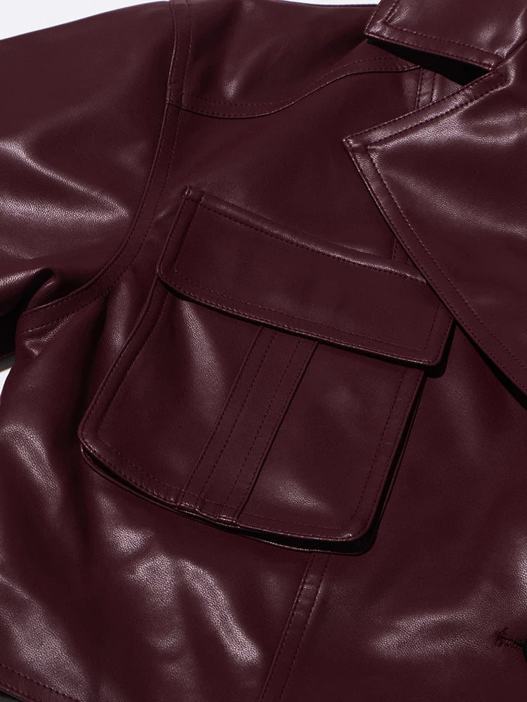 Wine Red Leather Jacket