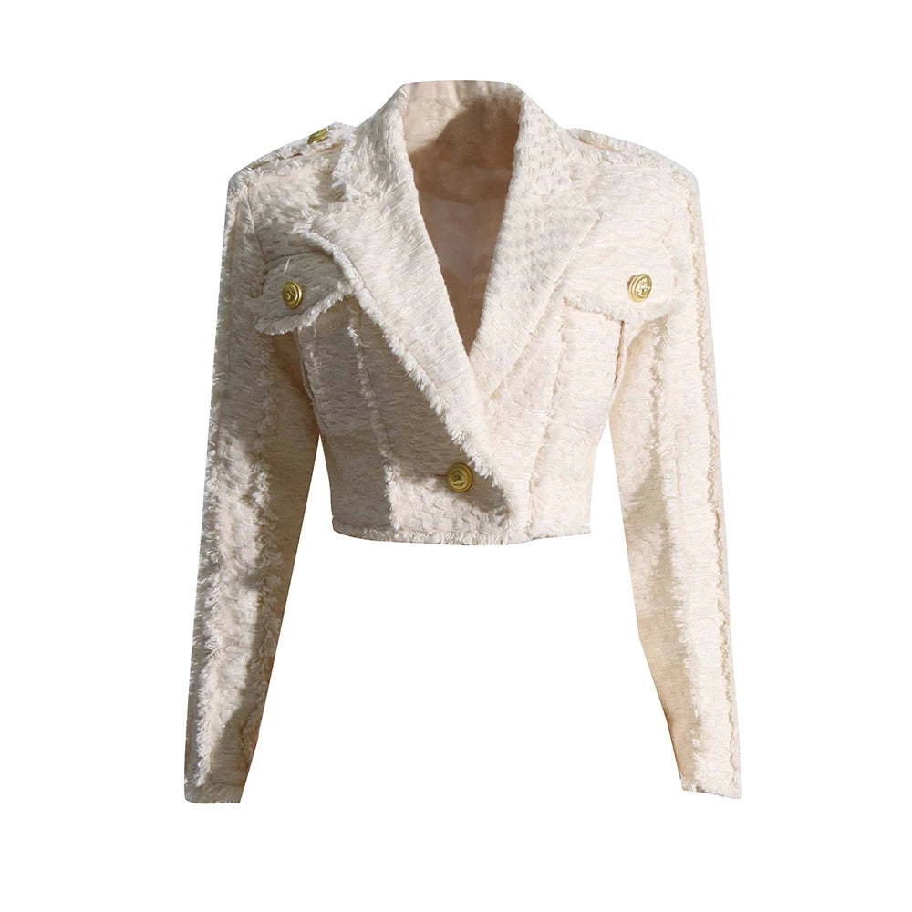 Zalia Atelier | Cream Tweed Blazer