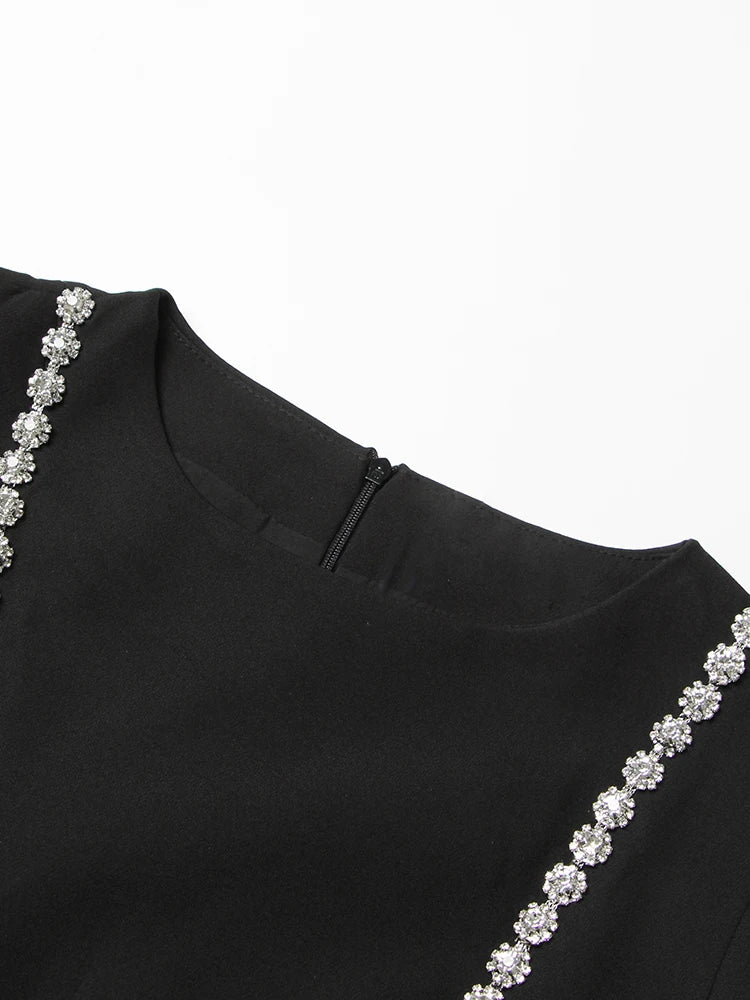 Rhinestone Appliques Dress