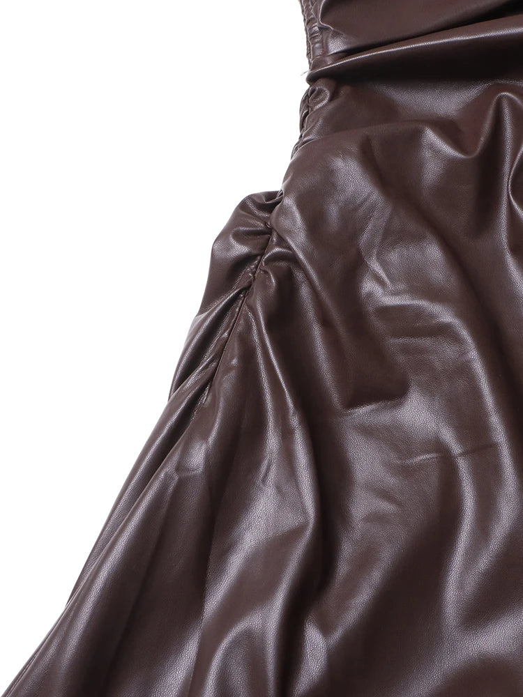 Strapless Leather Dress