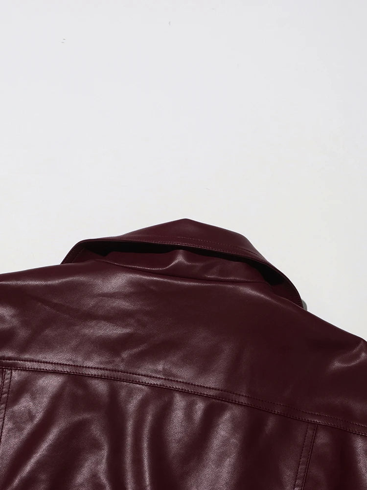 Wine Red Leather Jacket