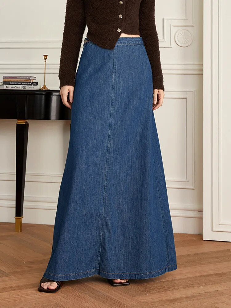 Maxi Denim Skirt | Chic Style Fashion | Zalia Atelier