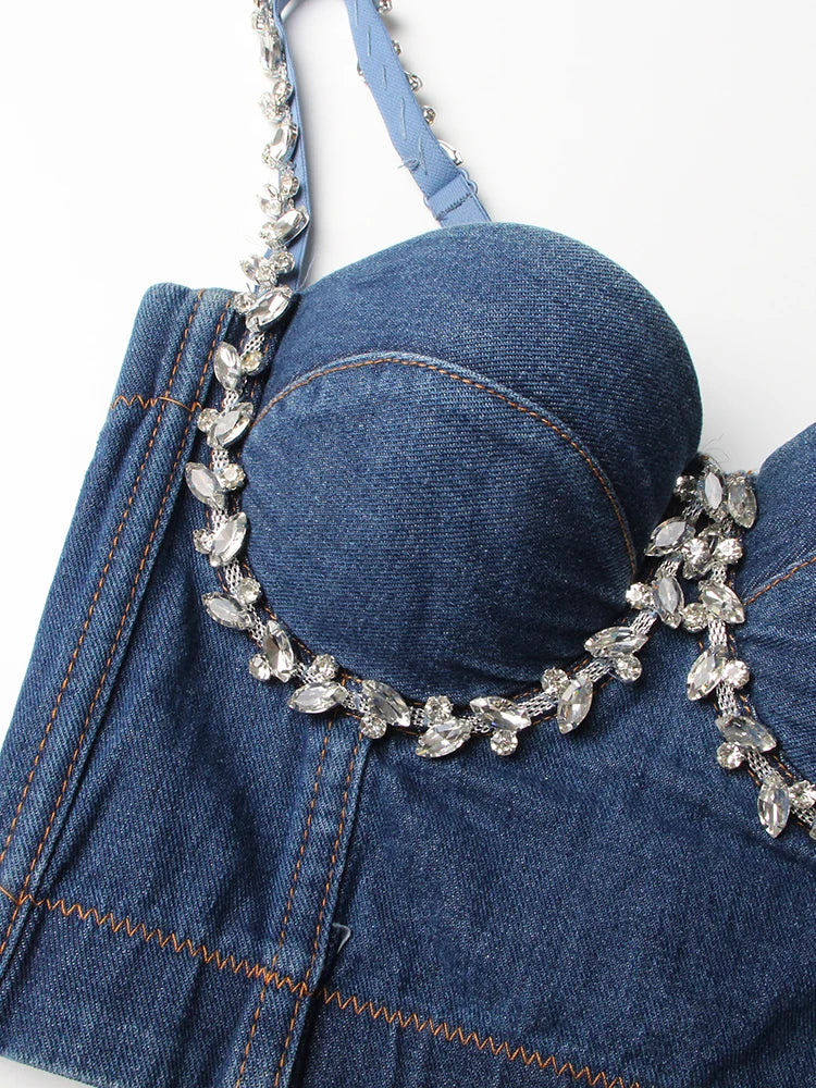 Denim Bustier Top