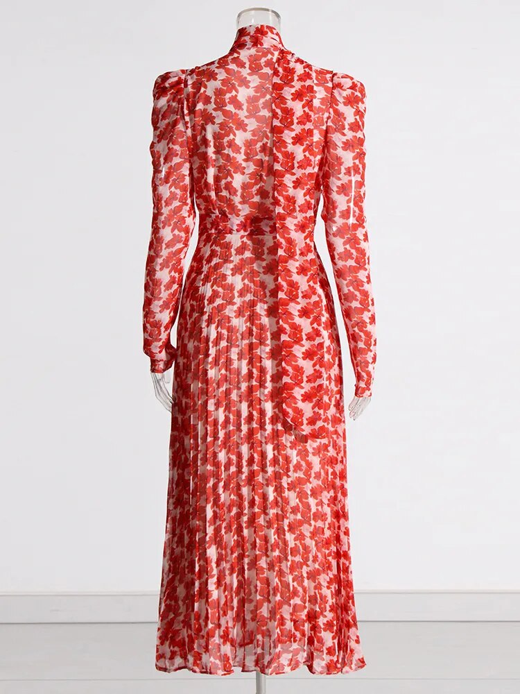 Long Sleeve Maxi Dress with Print Pattern | Zalia Atelier