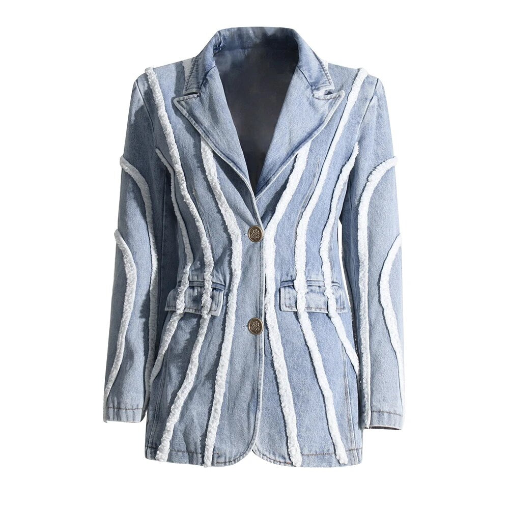 Patchwork Denim Blazer | Zalia Atelier