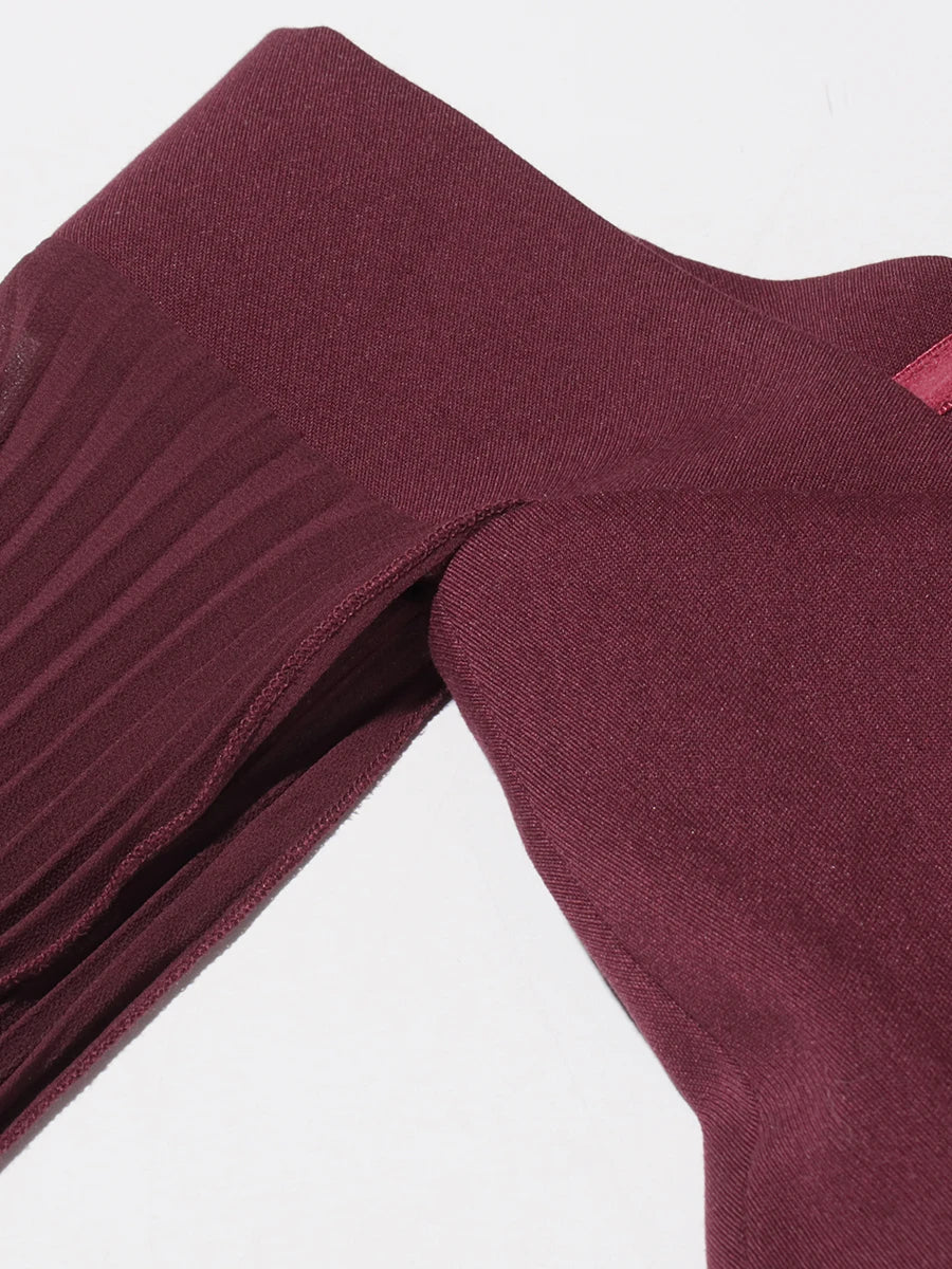 Burgundy Top and Skirt Set