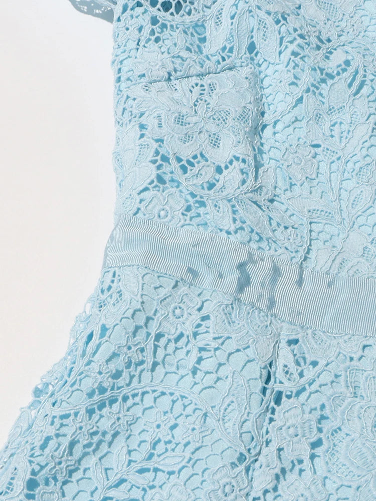 Embroidered Lace Maxi Dress