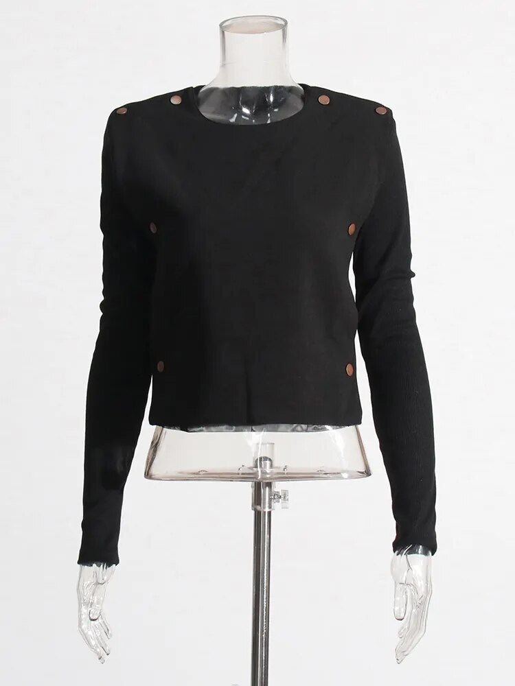 Black Long Sleeve Top with Removable Front | Zalia Atelier