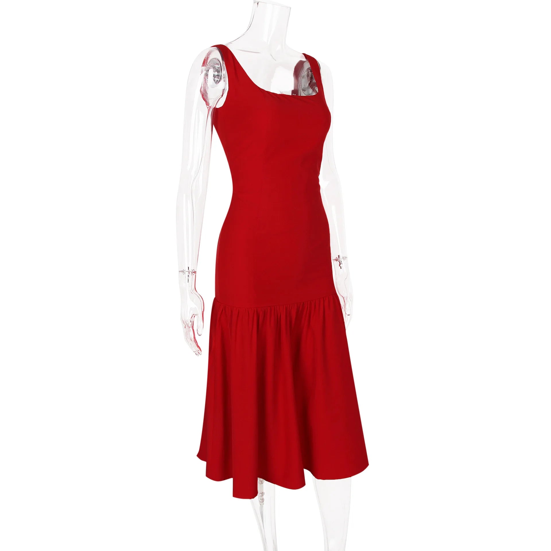 Red Drop Waist Dress