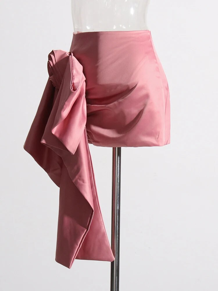 Pink Mini Skirt with Rose Applique | Sexy Fashion | Zalia Atelier