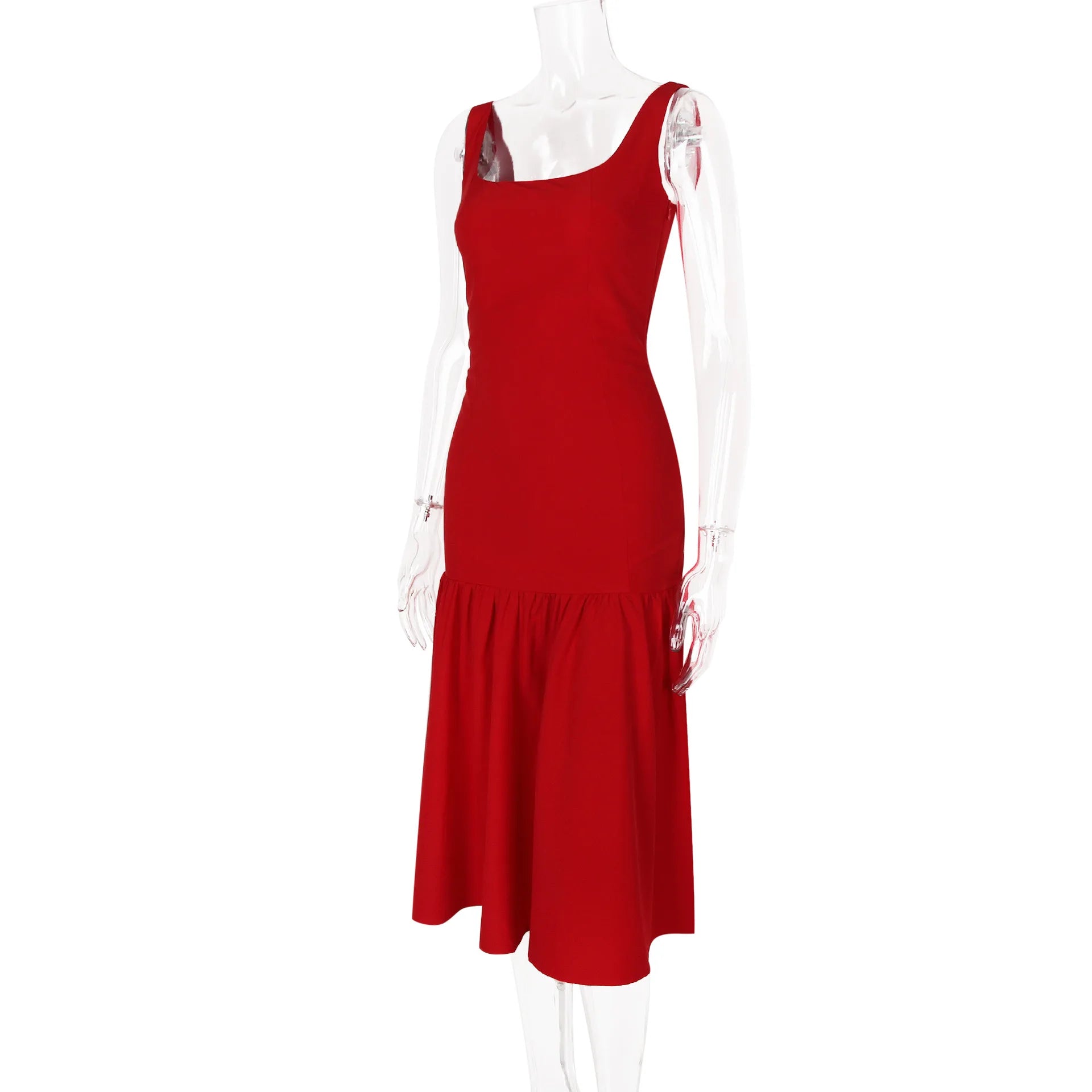 Red Drop Waist Dress