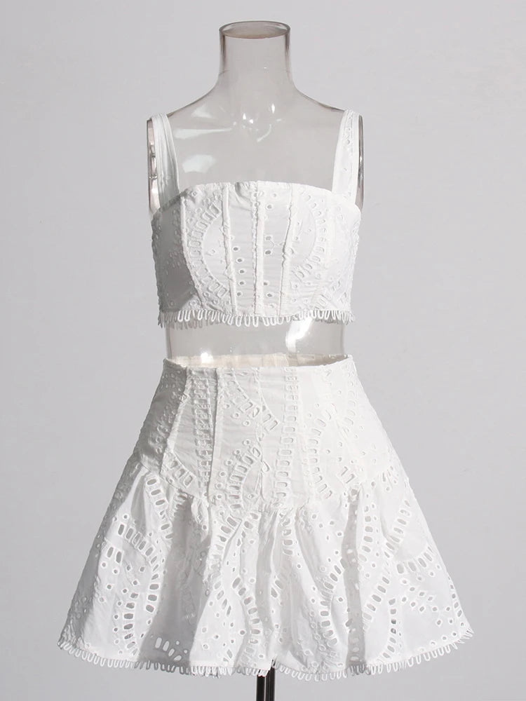 White Embroidered Top and Mini Skirt | Broderie Anglaise | Charo Ruiz Dupe | Charo Ruiz Ibiza Dupe