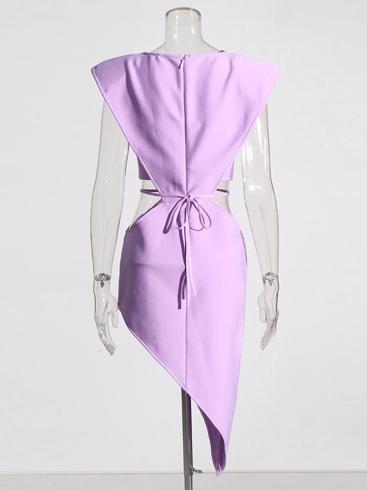 Light Purple Mini Dress with Side Cutouts