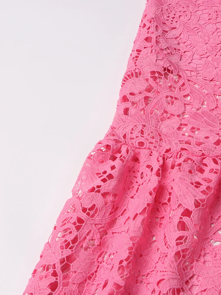 Embroidered Lace Maxi Dress