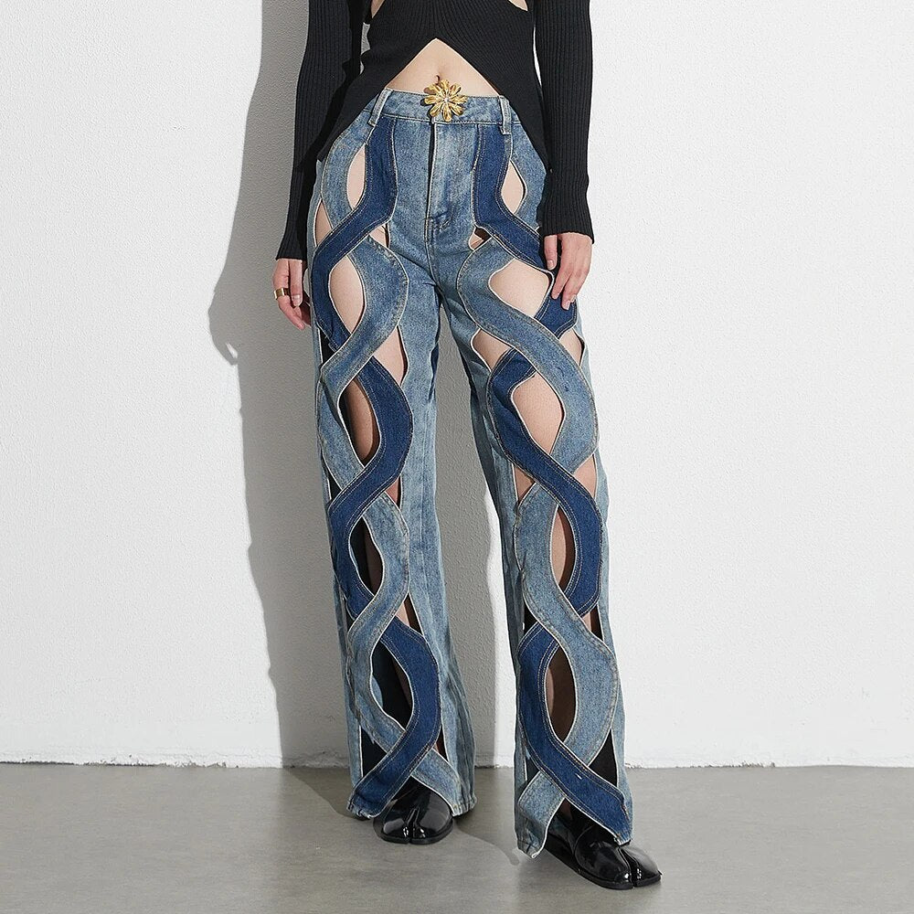 Patchwork Denim Pants | Zalia Atelier