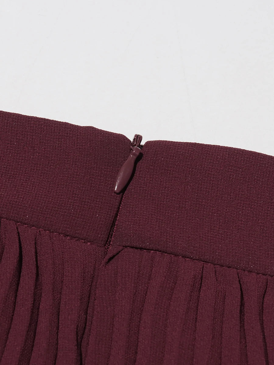 Burgundy Top and Skirt Set