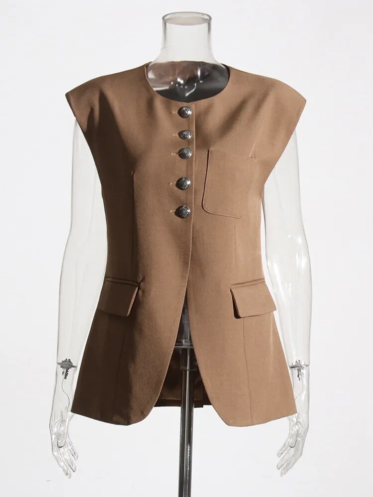 Khaki Brown Waistcoat | Vest