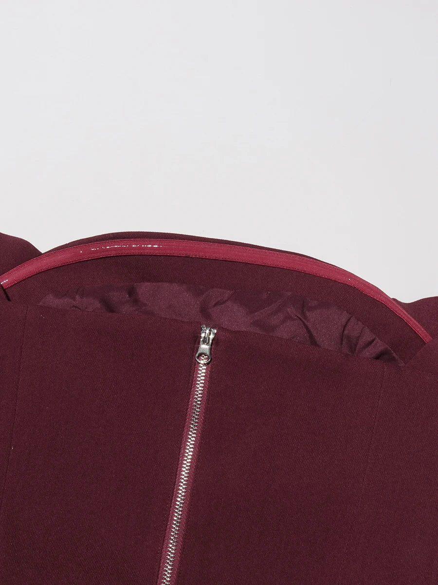 Burgundy Top and Skirt Set