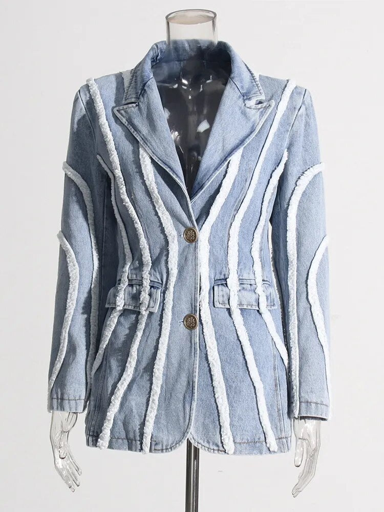 Patchwork Denim Blazer | Zalia Atelier