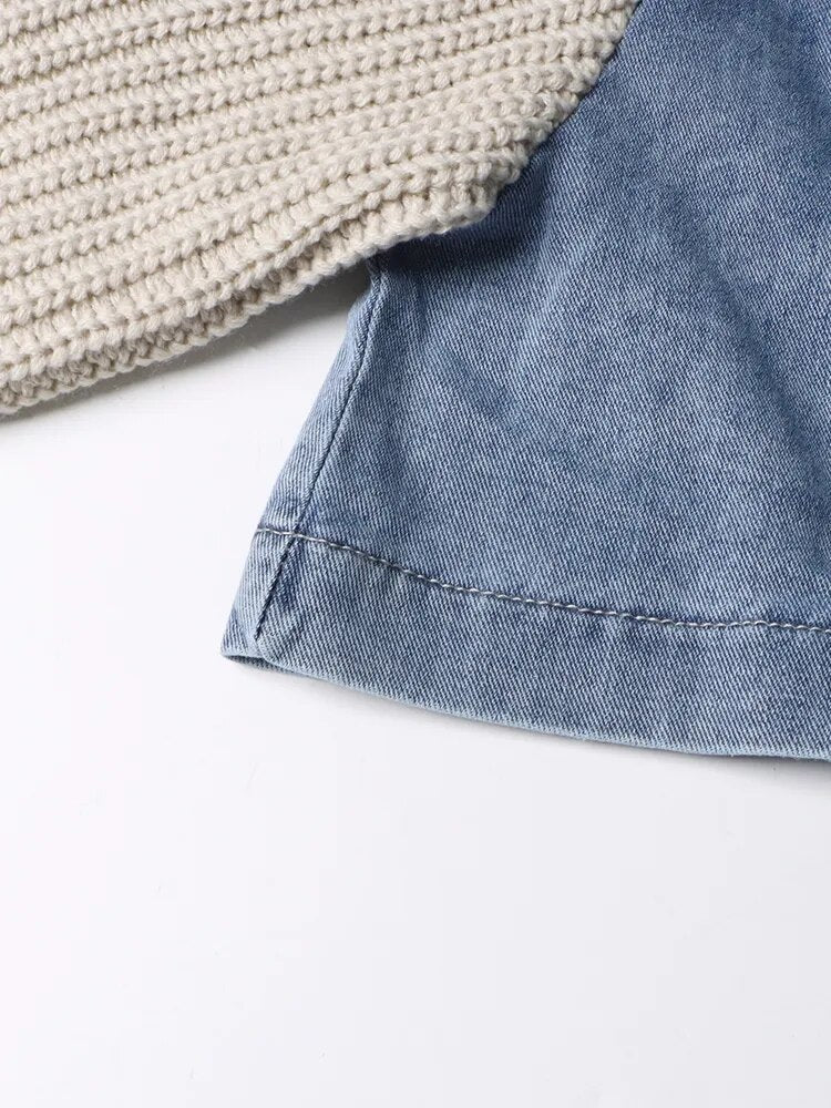 Knit and Denim Jacket