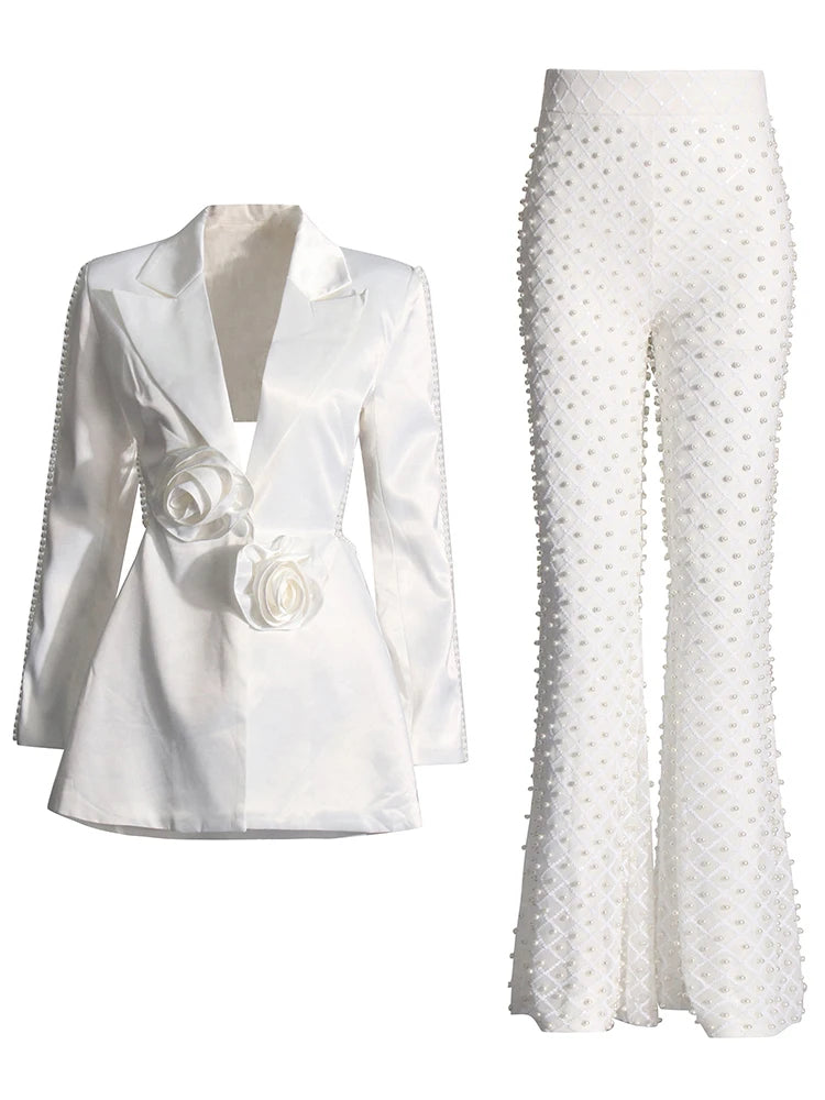 White Blazer and Pants Set | Zalia Atelier