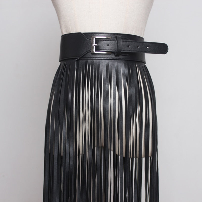 PU Leather Tassel Belt